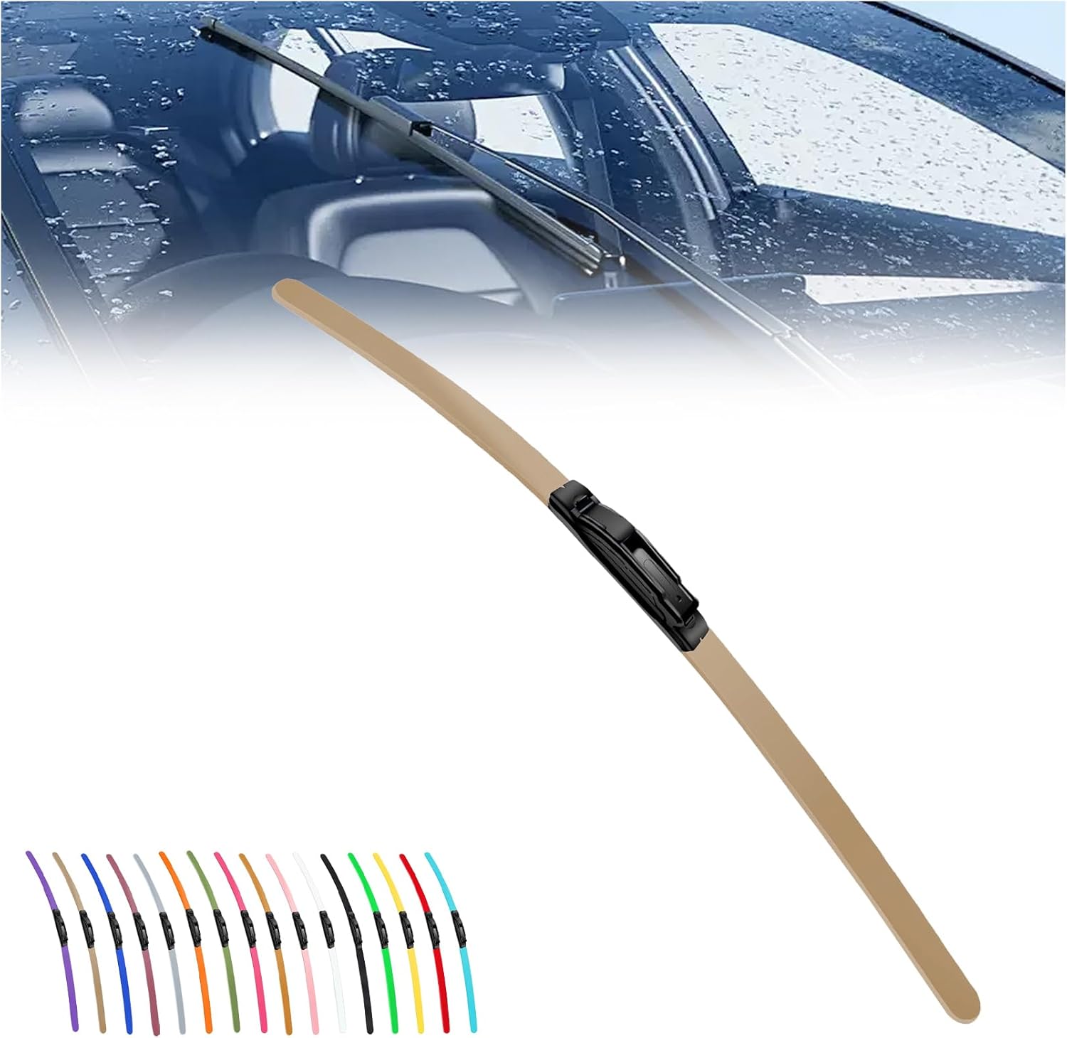 2025 New Colorful Boneless Silent Windshield Wipers  ,All Season Automotive Replacement Windshield Wipers Front Windshield Windshield Blade Window Wipers for Car