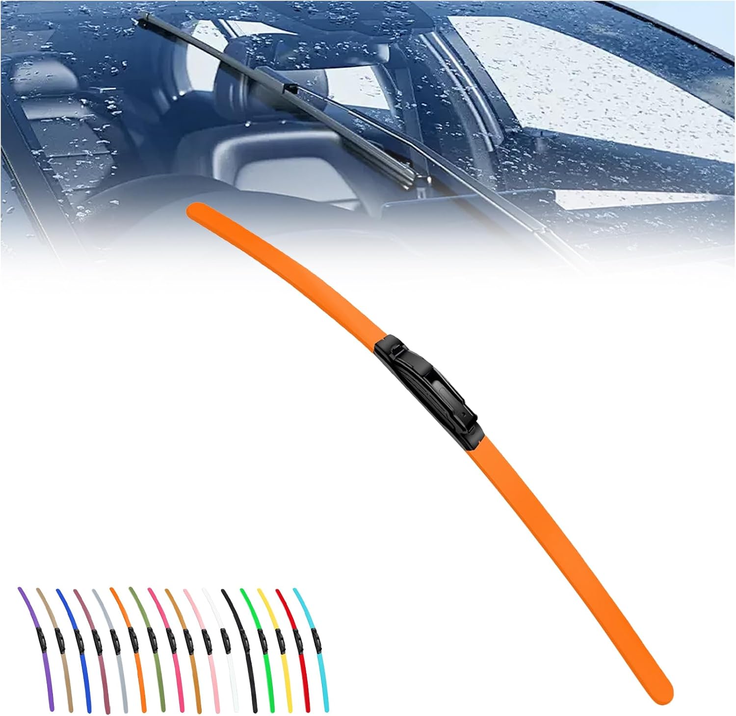 2025 New Colorful Boneless Silent Windshield Wipers  ,All Season Automotive Replacement Windshield Wipers Front Windshield Windshield Blade Window Wipers for Car
