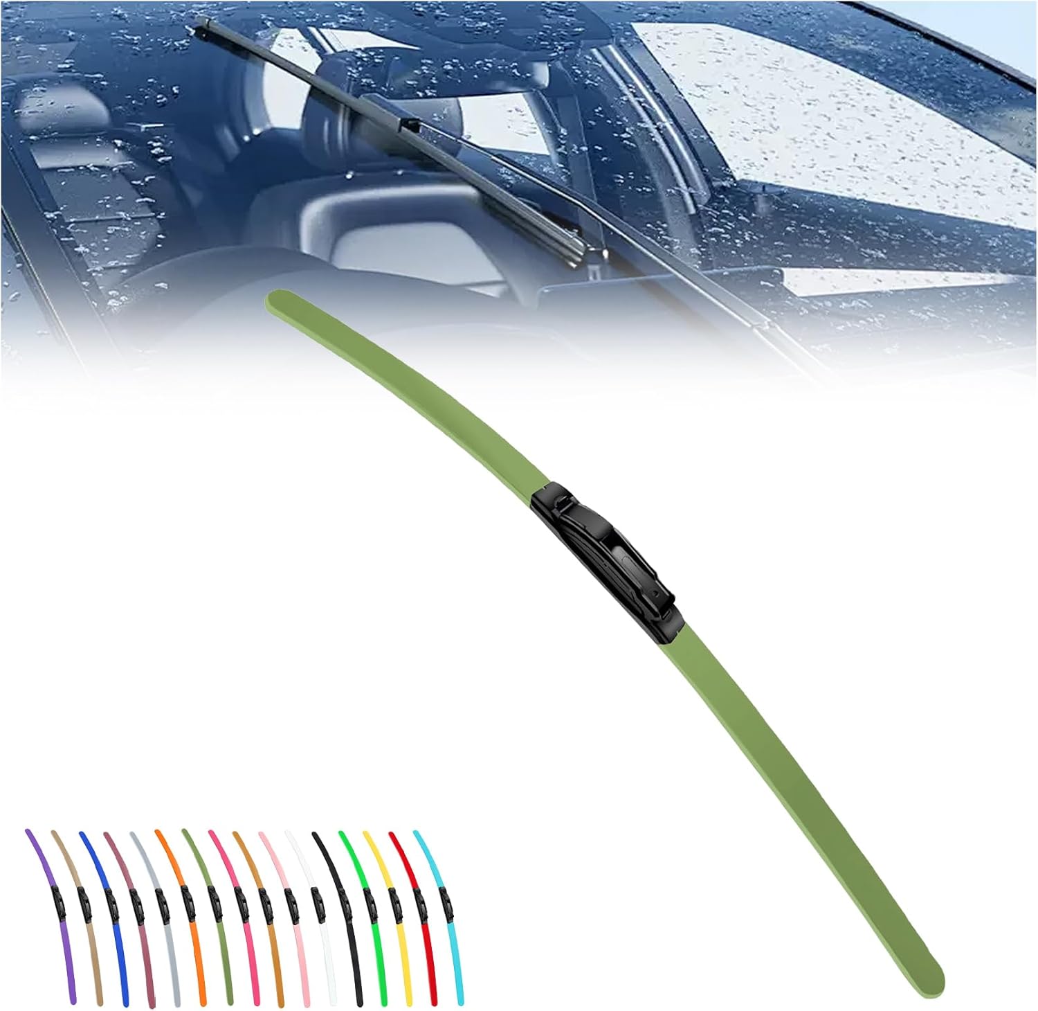 2025 New Colorful Boneless Silent Windshield Wipers  ,All Season Automotive Replacement Windshield Wipers Front Windshield Windshield Blade Window Wipers for Car